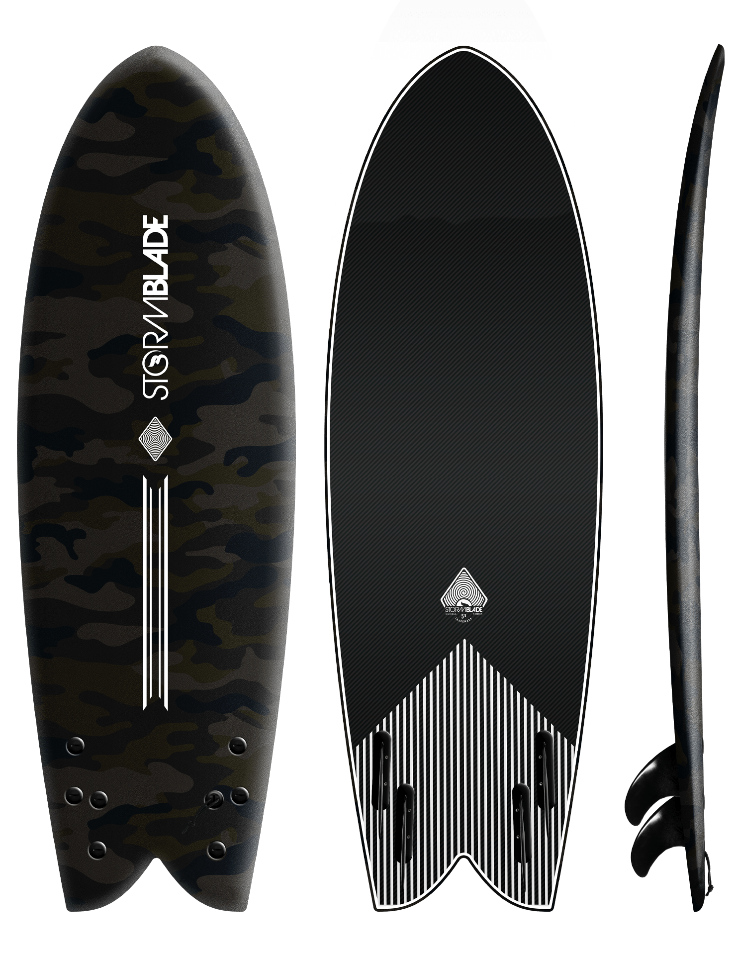 STORM BLADE SURFBOARDS JAPAN 5ft8 MODERN RETRO FISH SURFBOARDS